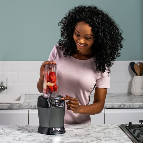 Ninja 2-in-1 Blender with 3 Auto Programs, Blender with 4 Manual Settings, 2.1L Jar &amp; 700ml Cup, 1200W, Dishwasher Safe Parts, Auto-iQ, Black BN750EU 