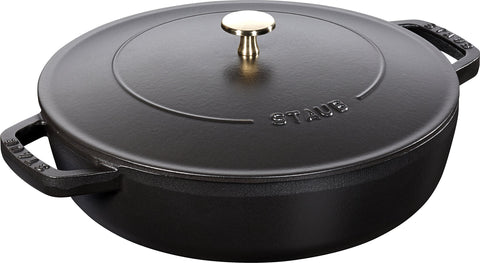 STAUB Chistera 28 cm Sauté Pan – Enamelled Cast Iron “Cherry” 3.7 L 