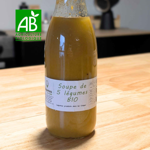 🥣 Organic 5-Vegetable Soup - The Classic (1L) - Prepared in the Vosges - Organic 