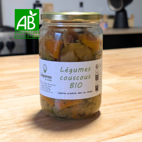 🥘 Légumes à Couscous Bio & Solidaires - Bocal Familial (630g) - Cuisiné dans les Vosges - BIO