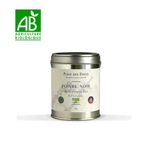 🌿 Organic Kampot black pepper – 1 jar of 50 g