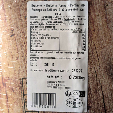 🧀 Plateau pour Raclette au lait cru – Fromagerie Monnin 🇫🇷