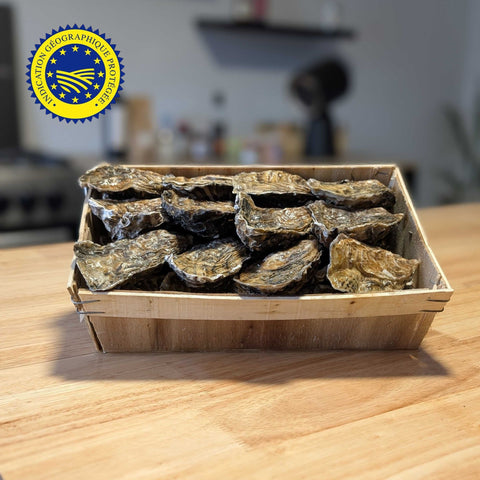 Basket of 24 Fine de Claire Oysters No. 3 (Label Rouge &amp; IGP) 🦪 