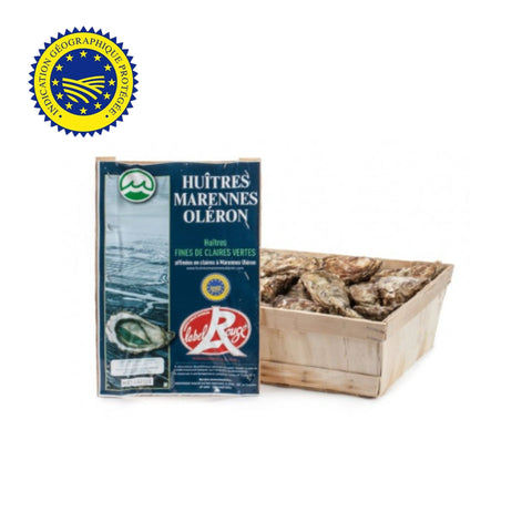 Basket of 24 Fine de Claire Oysters No. 3 (Label Rouge &amp; IGP) 🦪 
