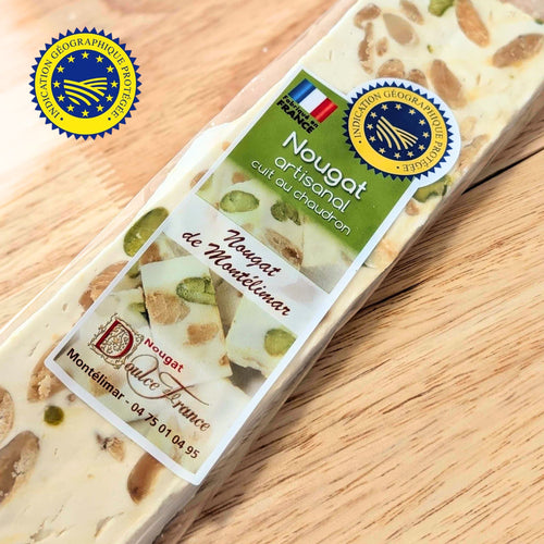 🍯 Nougat de Montélimar tendre IGP – Barre 100 g 🇫🇷