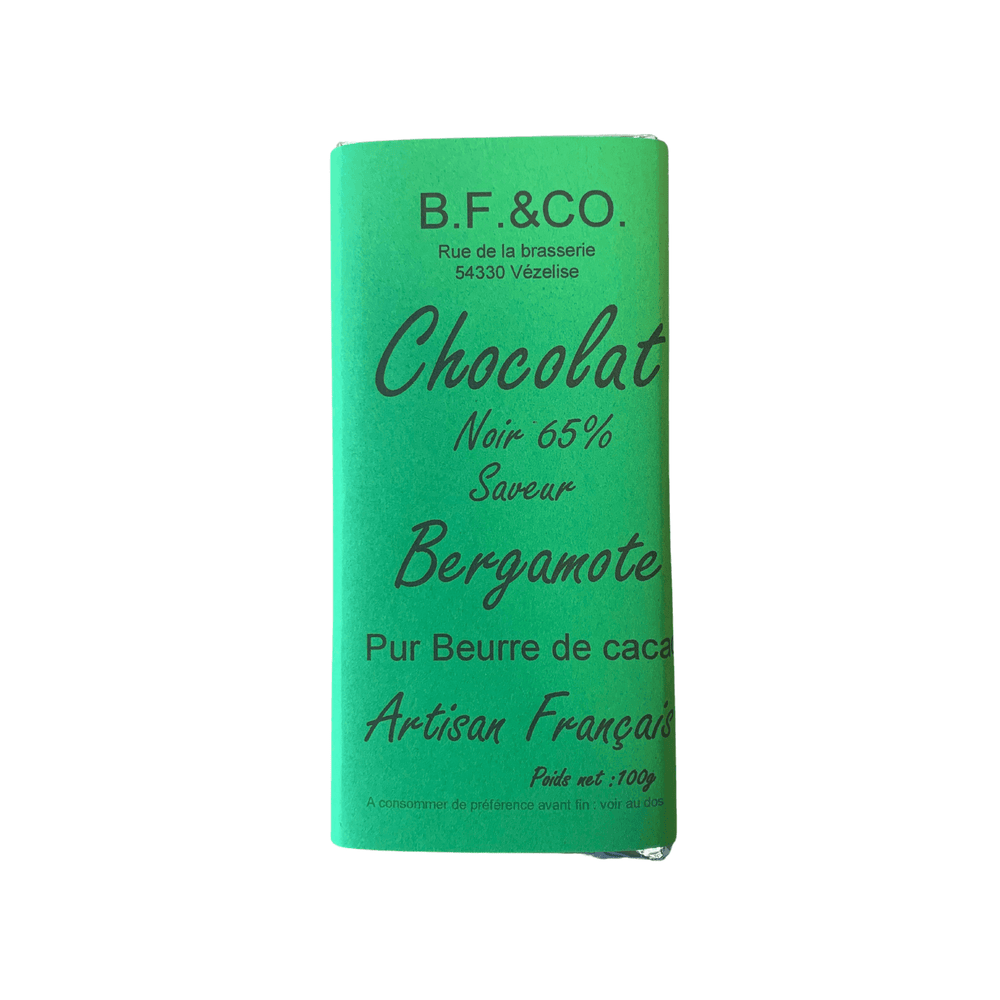 Chocolat noir 65% saveur Bergamote - 100g - BF and Co - Chocolat - Livraison à domicile Nancy Metz