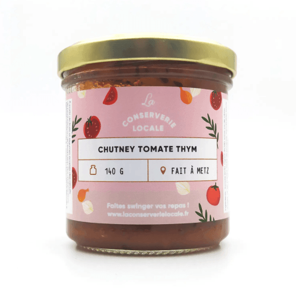 Chutney Tomate Thym - 145g - La conserverie locale - Confitures - Livraison à domicile Nancy Metz