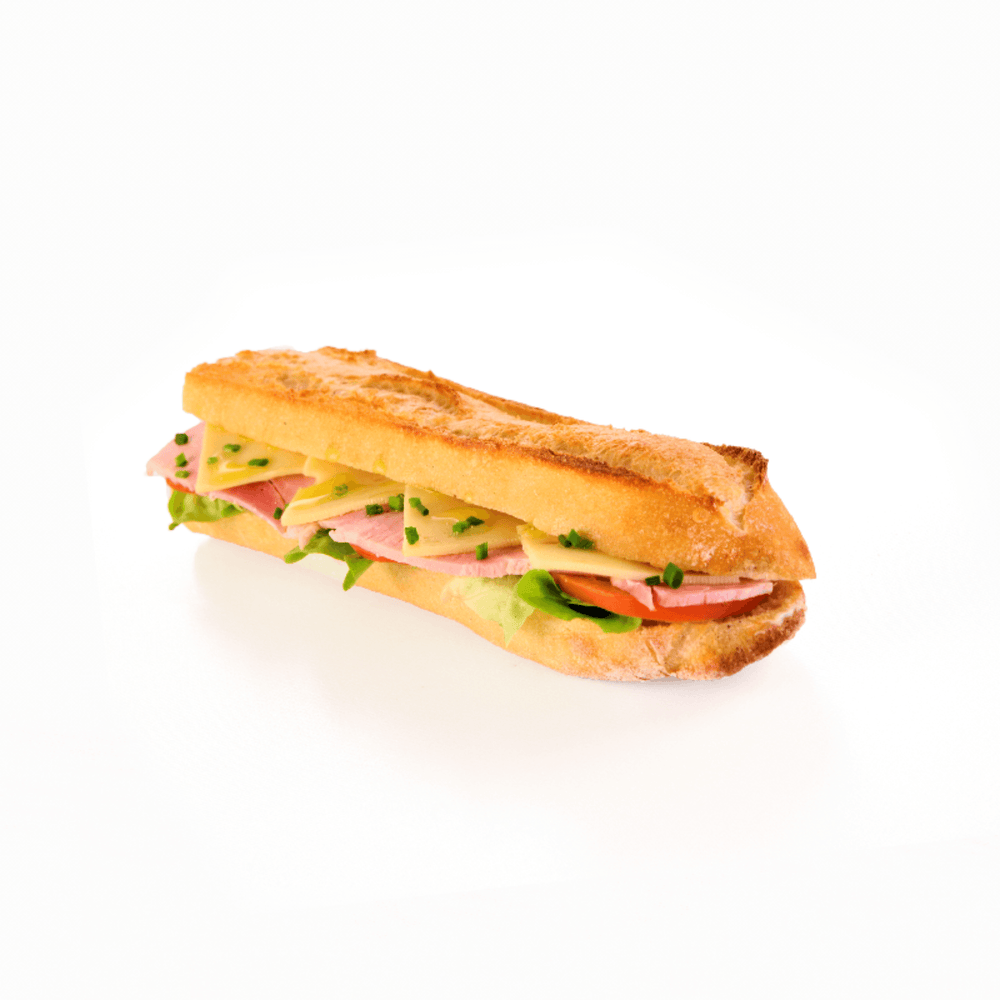 Sandwich jambon emmental crudités - Boulangerie Feuillette - Boulangerie - Livraison à domicile Nancy Metz